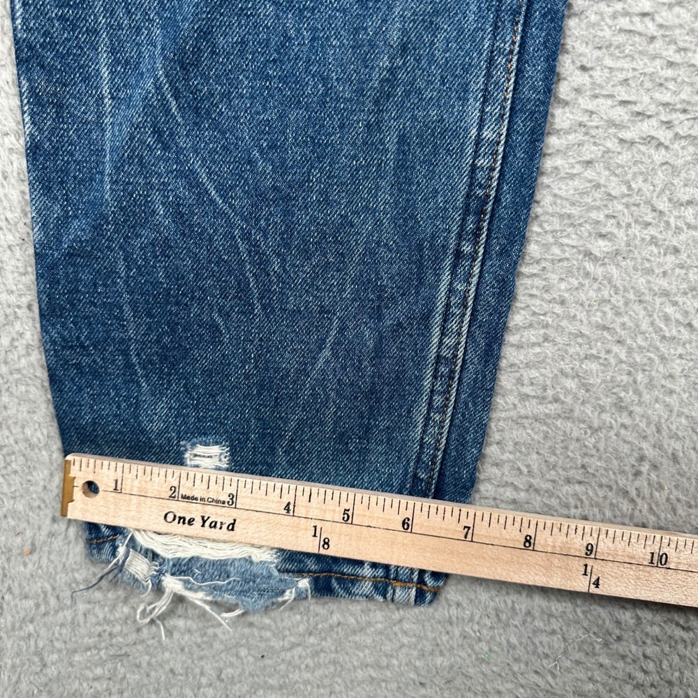 Abercrombie & Fitch A&F High Rise Mom Jean 30 10R Distressed Ripped‎ Medium Wash - Picture 6 of 9